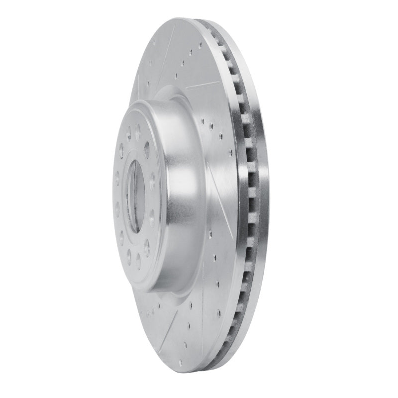 R1 Concepts R1 2019-2025 Ram 1500 Front Left Drilled & Slotted Silver Brake Rotor