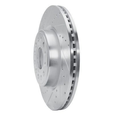 R1 Concepts R1 2019-2025 Ram 1500 Front Left Drilled & Slotted Silver Brake Rotor