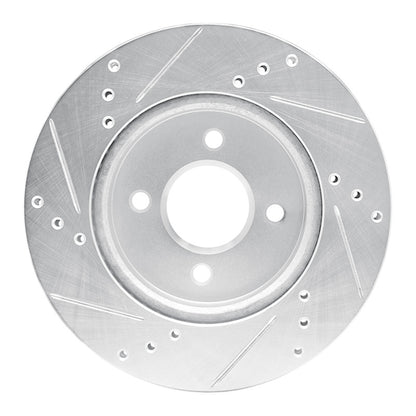R1 Concepts R1 11-25 Nissan March (Mexico) Front Right Drilled & Slotted Silver Brake Rotor