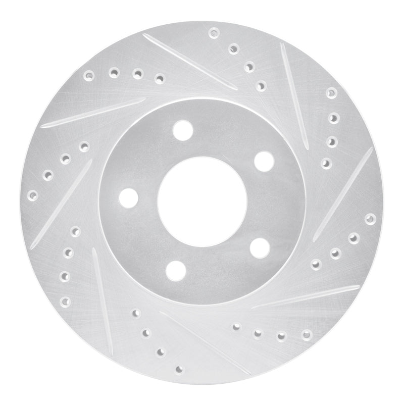R1 Concepts R1 07-10 Chevrolet COBALT Front Right Drilled & Slotted Silver Brake Rotor