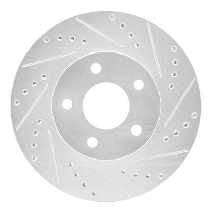 R1 Concepts R1 07-10 Chevrolet COBALT Front Right Drilled & Slotted Silver Brake Rotor