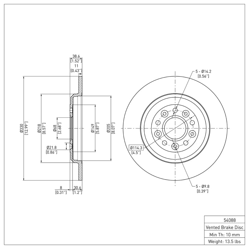 DFC 05-19 Ford Freestyle Rear Brake Rotor