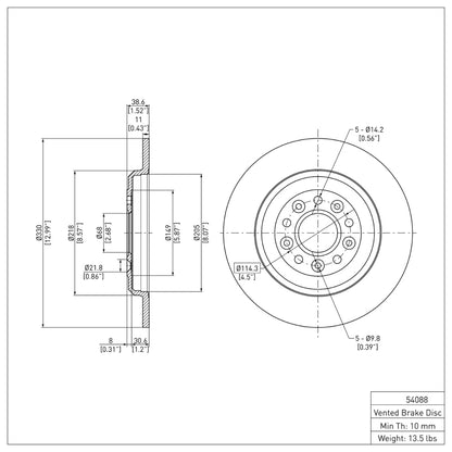DFC 05-19 Ford Freestyle Rear Brake Rotor