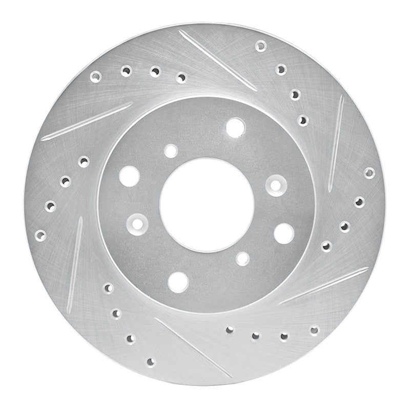R1 Concepts R1 1998-2002 Acura CL Front Right Drilled & Slotted Silver Brake Rotor