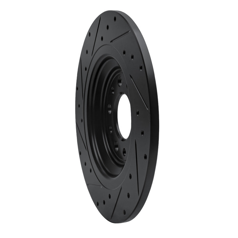 R1 Concepts R1 14-23 Jeep Cherokee Rear Right Drilled & Slotted Black Brake Rotor
