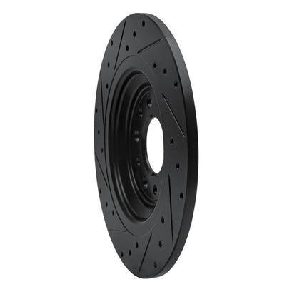 R1 Concepts R1 14-23 Jeep Cherokee Rear Right Drilled & Slotted Black Brake Rotor