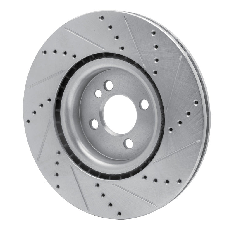 R1 Concepts R1 13-13 Mini Cooper (Excl Clubman) Front Left Drilled & Slotted Silver Brake Rotor