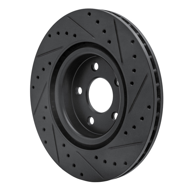 R1 Concepts R1 07-10 Chevrolet Cobalt Front Left Drilled & Slotted Black Brake Rotor