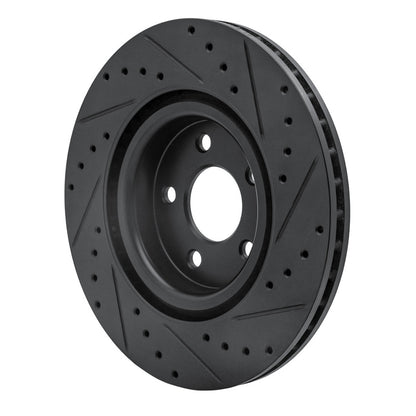 R1 Concepts R1 07-10 Chevrolet Cobalt Front Left Drilled & Slotted Black Brake Rotor