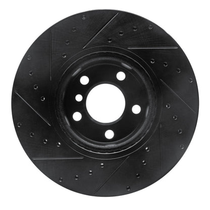 R1 Concepts R1 11-18 BMW X4 Front Right Drilled & Slotted Black Brake Rotor