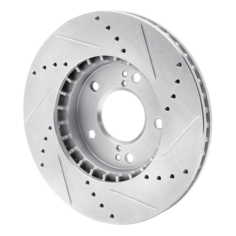R1 Concepts R1 01-03 Hyundai XG350 Front Left Drilled & Slotted Silver Brake Rotor