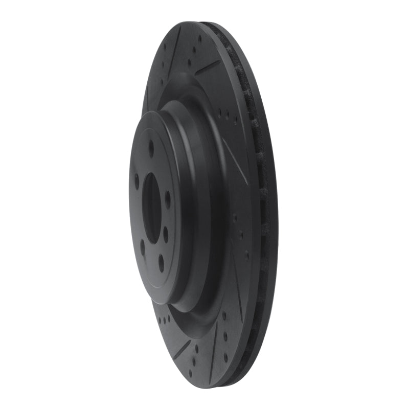 R1 Concepts R1 13-19 Mercedes-Benz GL350 Rear Left Drilled & Slotted Black Brake Rotor