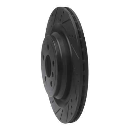 R1 Concepts R1 13-19 Mercedes-Benz GL350 Rear Left Drilled & Slotted Black Brake Rotor