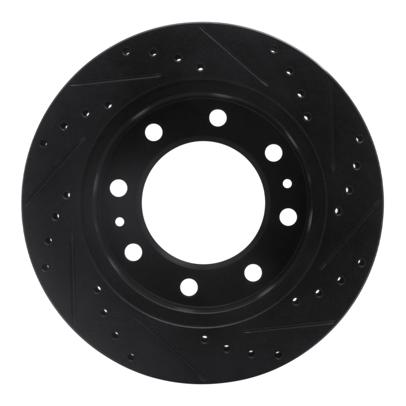 R1 Concepts R1 08-20 Ford E-450 Super Duty Rear Left Drilled & Slotted Black Brake Rotor