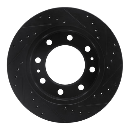 R1 Concepts R1 08-20 Ford E-450 Super Duty Rear Left Drilled & Slotted Black Brake Rotor