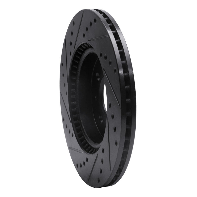 R1 Concepts R1 12-23 Hyundai Accent Front Right Drilled & Slotted Black Brake Rotor