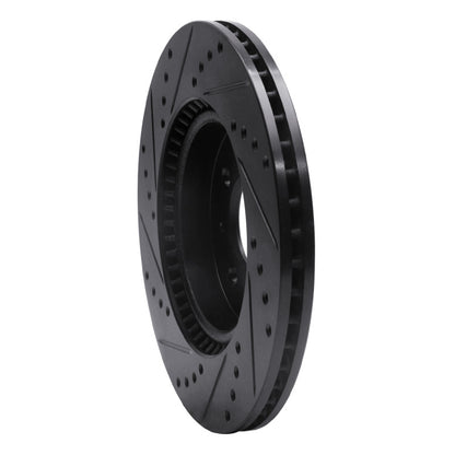 R1 Concepts R1 12-23 Hyundai Accent Front Right Drilled & Slotted Black Brake Rotor