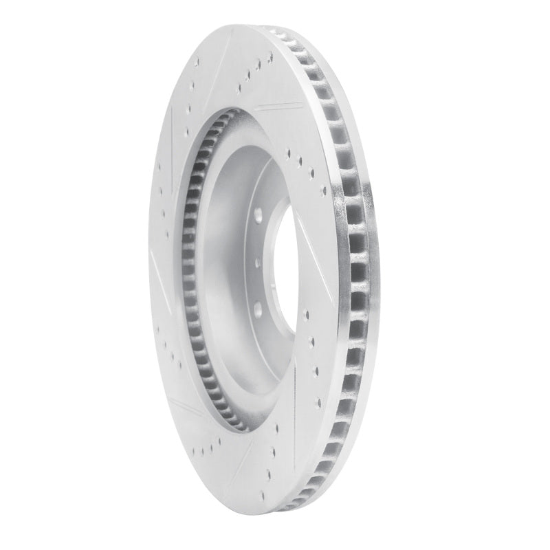 R1 Concepts R1 08-17 Mitsubishi Montero Limited (Mexico) Front Right Drilled & Slotted Silver Brake Rotor