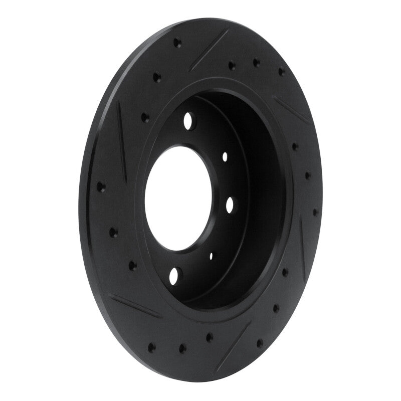 R1 Concepts R1 04-09 Kia Spectra Rear Right Drilled & Slotted Black Brake Rotor