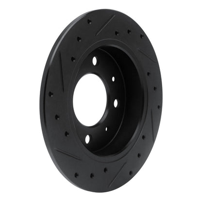 R1 Concepts R1 04-09 Kia Spectra Rear Right Drilled & Slotted Black Brake Rotor