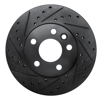 R1 Concepts R1 96-00 Volkswagen EuroVan Front Left Drilled & Slotted Black Brake Rotor