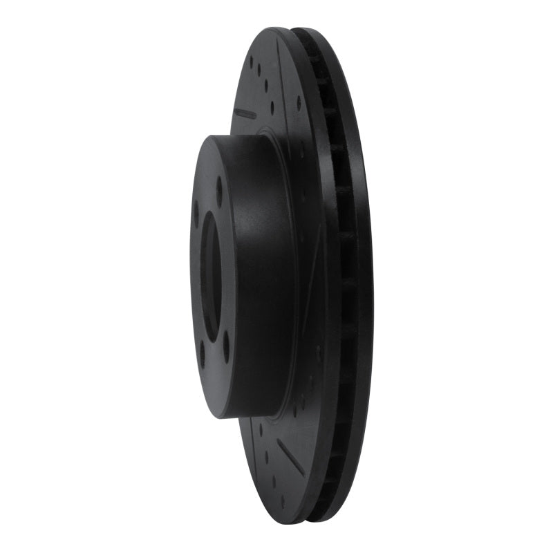 R1 Concepts R1 90-91 Audi 90 Quattro Front Right Drilled & Slotted Black Brake Rotor