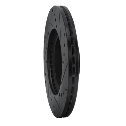 R1 Concepts R1 01-05 Mazda Miata Front Left Drilled & Slotted Black Brake Rotor