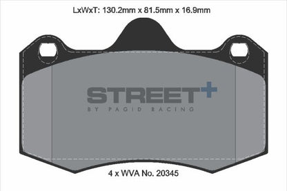 PAGID Racing T8000SP2001 STREET+ Brake Pads