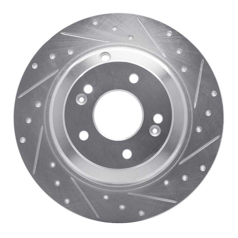 R1 Concepts R1 10-16 Hyundai Genesis Coupe Rear Right Drilled & Slotted Silver Brake Rotor