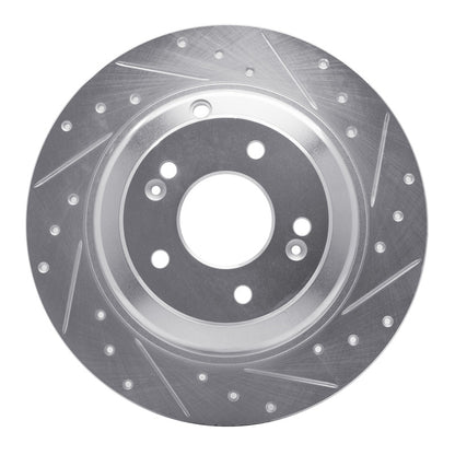 R1 Concepts R1 10-16 Hyundai Genesis Coupe Rear Right Drilled & Slotted Silver Brake Rotor