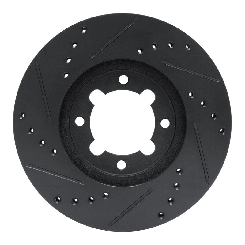 R1 Concepts R1 83-84 Toyota Cressida Front Right Drilled & Slotted Black Brake Rotor