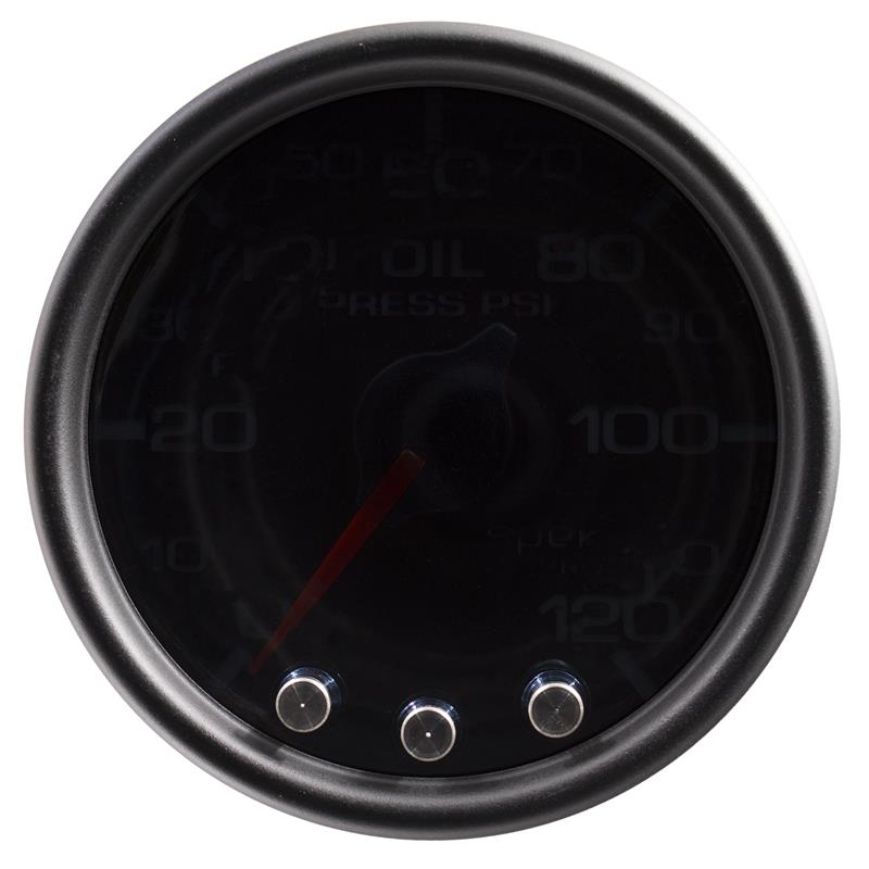 Autometer Spek-Pro Gauge Oil Press 2 1/16in 120psi Stepper Motor W/Peak & Warn Blk/Smoke/Blk