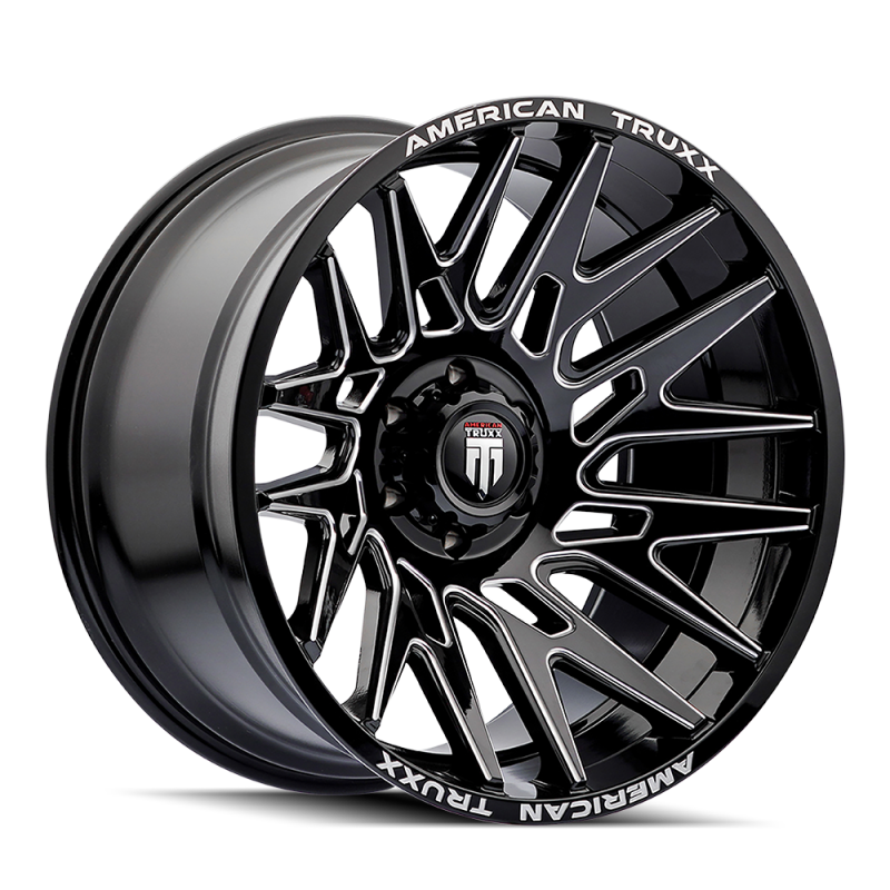 American Truxx AT1919 Evolution 22x12 / 8x170 BP / -44mm Offset / 125.2mm Hub Gloss Blk Mill Wheel