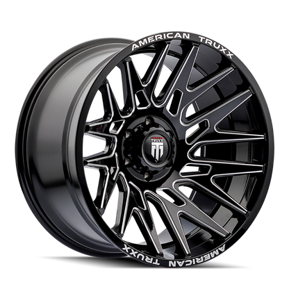 American Truxx AT1919 Evolution 22x12 / 6x135 BP / -44mm Offset / 87.1mm Hub Gloss Blk Mill Wheel
