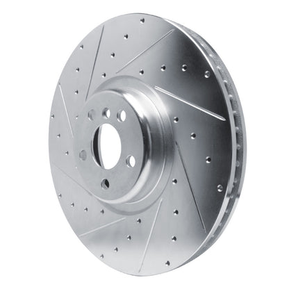 R1 Concepts R1 17-25 BMW X6 Left Front Drilled & Slotted Silver Brake Rotor
