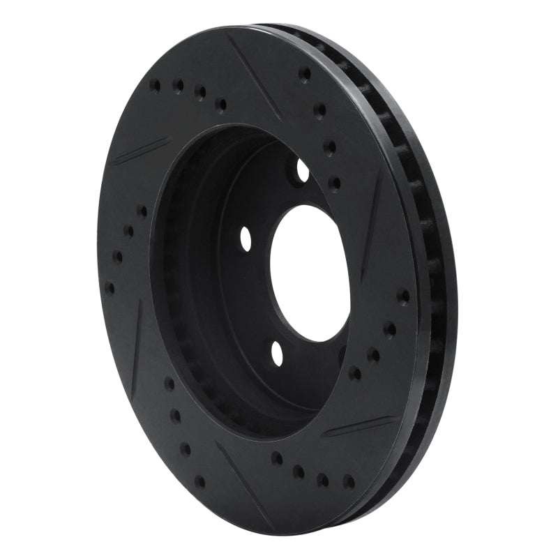 R1 Concepts R1 70-93 Ford Taurus SHO Front Left Drilled & Slotted Black Brake Rotor