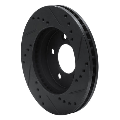 R1 Concepts R1 70-93 Ford Taurus SHO Front Left Drilled & Slotted Black Brake Rotor