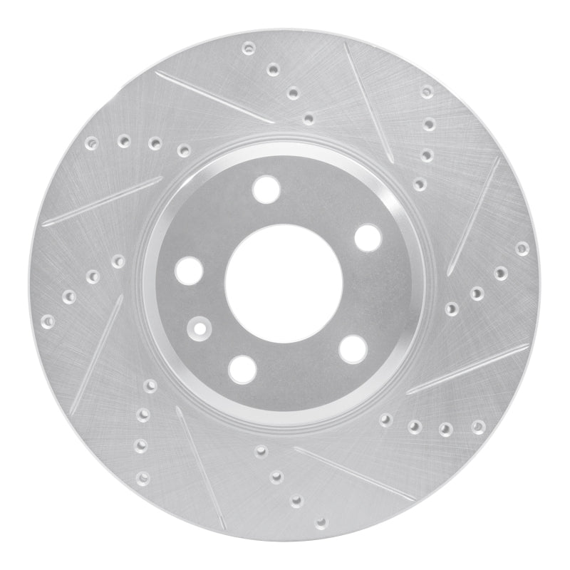 R1 Concepts R1 08-25 Audi A4 (USA/Canada) Front Right Drilled & Slotted Silver Brake Rotor