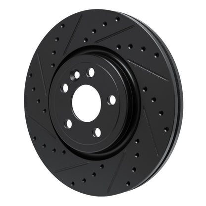 R1 Concepts R1 17-19 Jaguar F-Pace Front Left Drilled & Slotted Black Brake Rotor