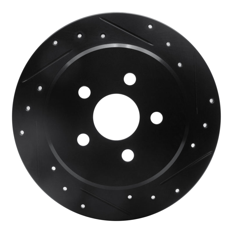 R1 Concepts R1 03-10 Chrysler PT Cruiser Rear Right Drilled & Slotted Black Brake Rotor