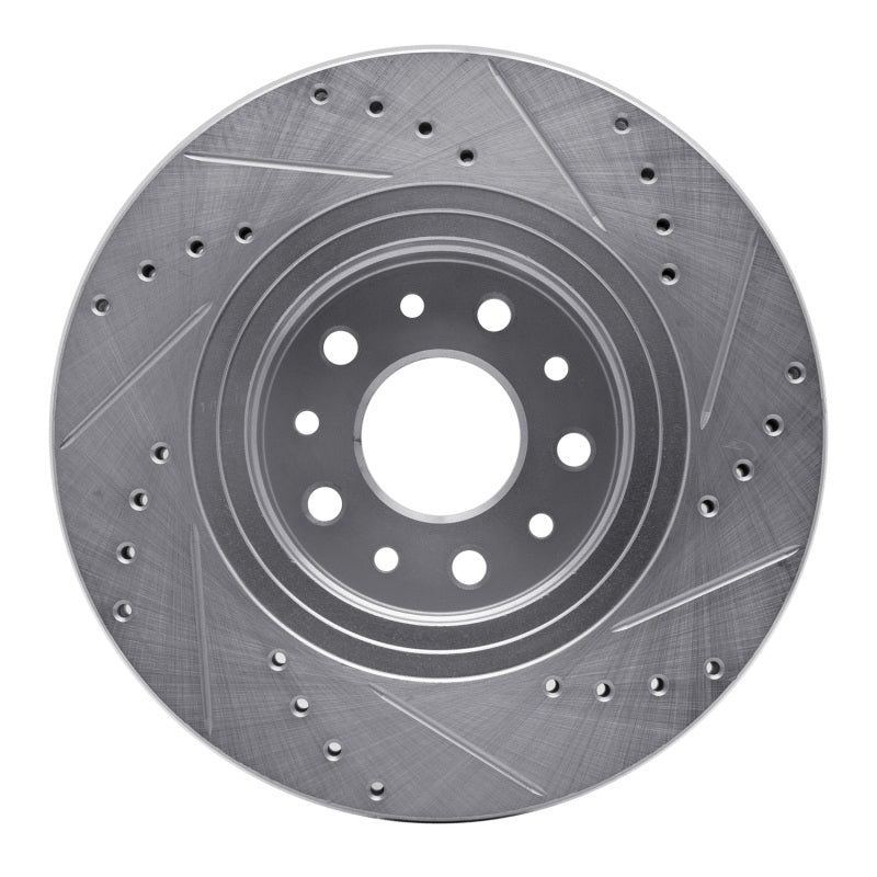 R1 Concepts R1 05-09 Ford Five Hundred Front Left Drilled & Slotted Silver Brake Rotor