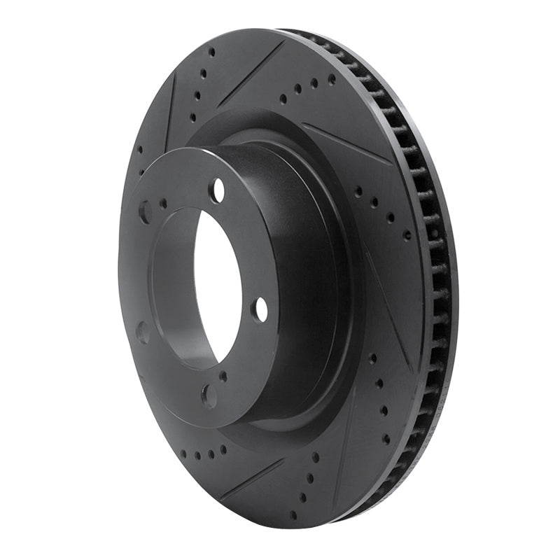 R1 Concepts R1 07-22 Lexus LX570 Front Left Drilled & Slotted Black Brake Rotor
