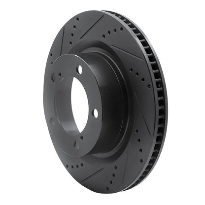 R1 Concepts R1 07-22 Lexus LX570 Front Left Drilled & Slotted Black Brake Rotor