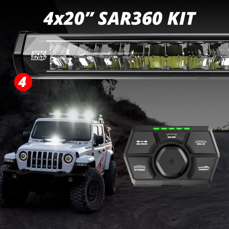XKGLOW XK Glow SAR360 Light Bar Kit Emergency Search and Rescue Light System (4) 20In
