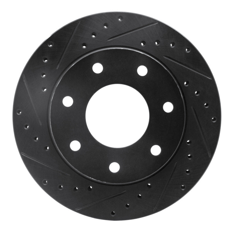 R1 Concepts R1 97-04 Ford F-250 4WD (Excl Super Duty) Front Left Drilled & Slotted Black Brake Rotor