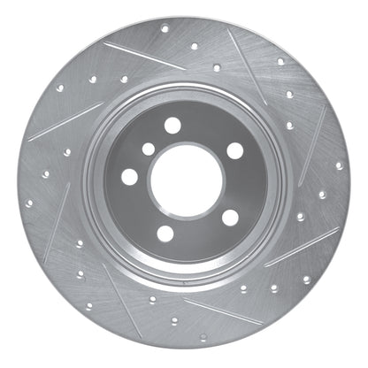 R1 Concepts R1 00-06 BMW X5 Rear Left Drilled & Slotted Silver Brake Rotor