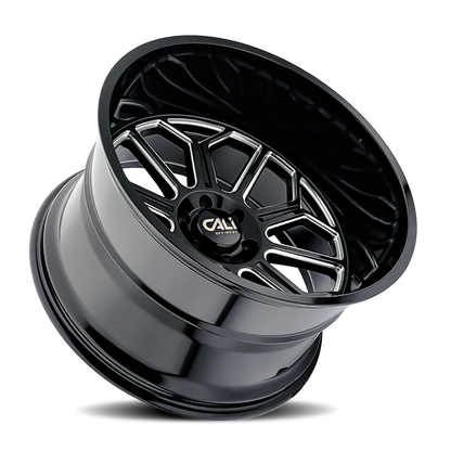 Cali Off-Road 9117 Auburn 24x14 / 8x165.1 BP / -76mm Offset / 125.2mm Hub Gloss Black Milled Wheel
