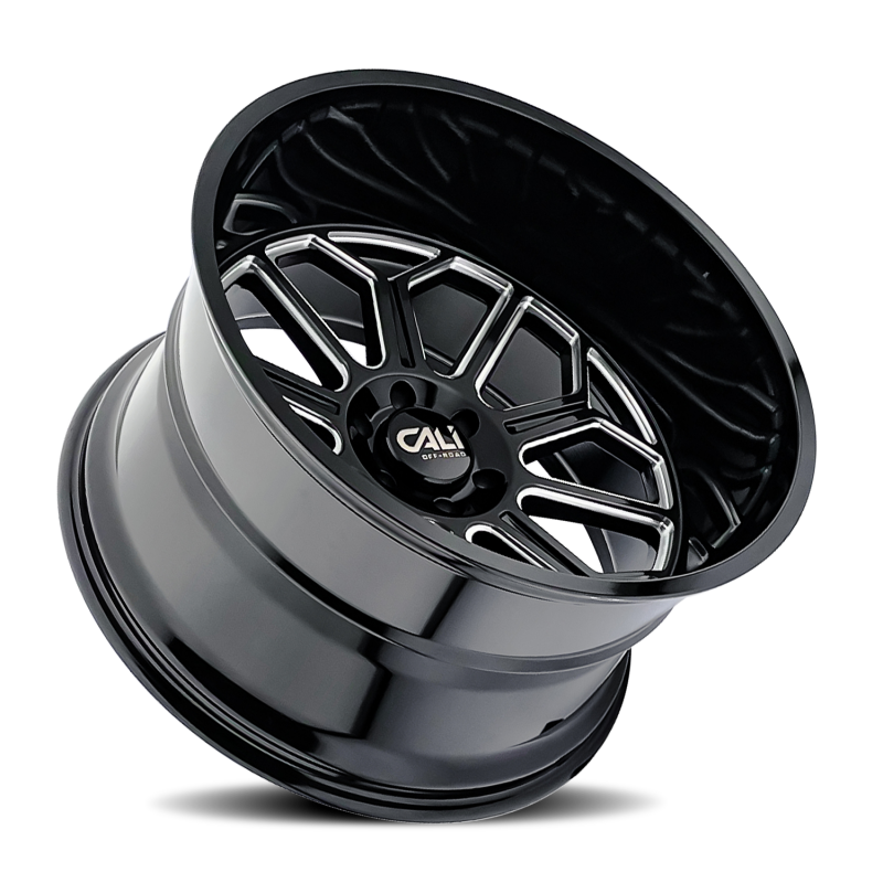 Cali Off-Road 9117 Auburn 22x12 / 6x139.7 BP / -51mm Offset / 106mm Hub Gloss Black Milled Wheel