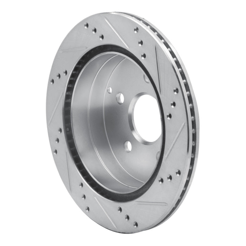 R1 Concepts R1 10-17 Chevrolet Equinox Rear Left Drilled & Slotted Silver Brake Rotor