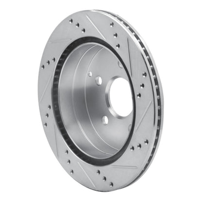 R1 Concepts R1 10-17 Chevrolet Equinox Rear Left Drilled & Slotted Silver Brake Rotor